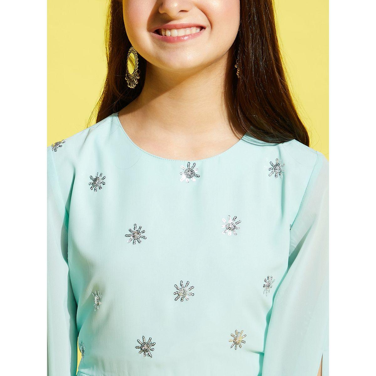 فستان طويل بكسرات ومزين بالترتر-girls-clothing-dressesandjumpsuits-image-3