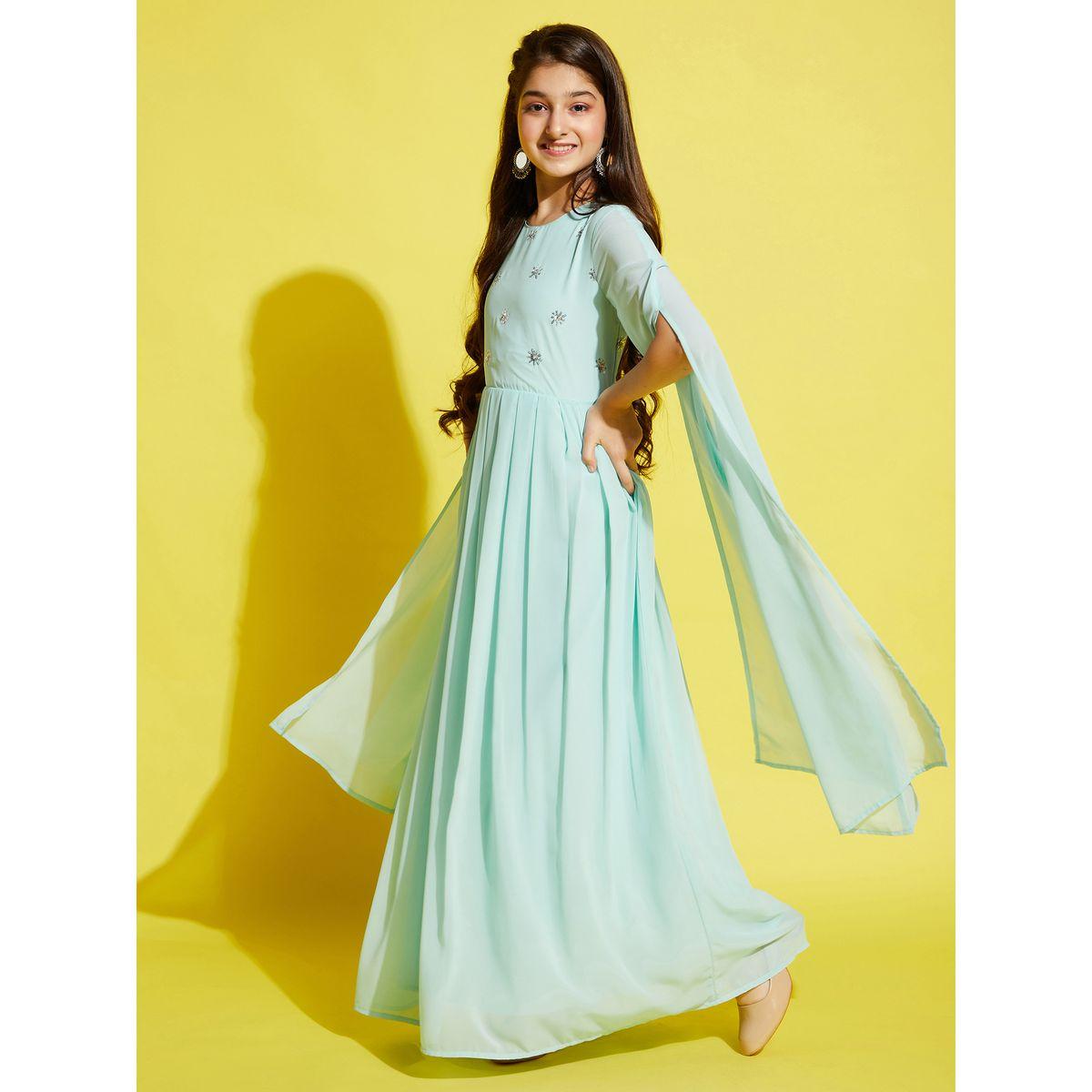 Styli Sequin Detail Pleated A-Line Maxi Dress-girls-clothing-dressesandjumpsuits-image-4