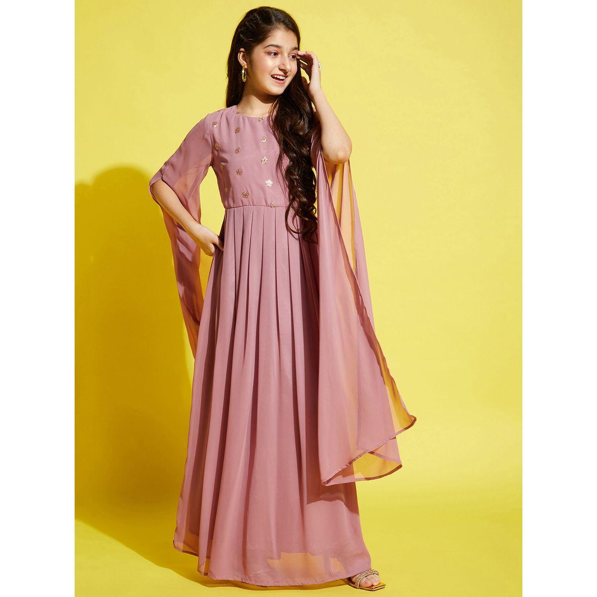 Styli Sequin Detail Pleated A-Line Maxi Dress-girls-clothing-dressesandjumpsuits-image-3