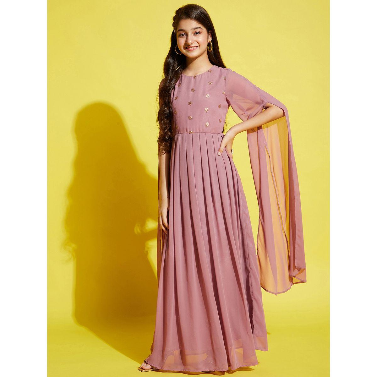 Styli Sequin Detail Pleated A-Line Maxi Dress-girls-clothing-dressesandjumpsuits-image-5