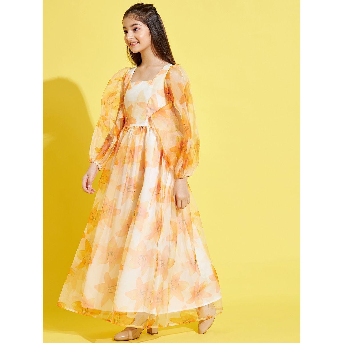 Styli Floral Print Organza A-Line Maxi Dress-girls-clothing-dressesandjumpsuits-image-2