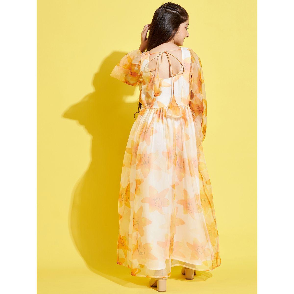 Styli Floral Print Organza A-Line Maxi Dress-girls-clothing-dressesandjumpsuits-image-4