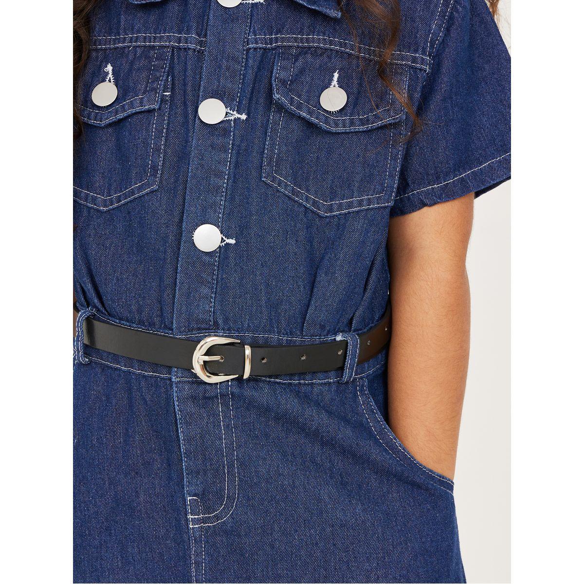 Styli Button Front Denim Shirt Dress-girls-clothing-dressesandjumpsuits-image-3
