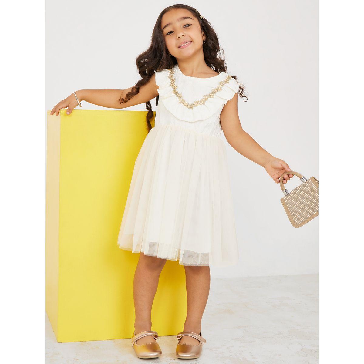 فستان بتداخلات شبكية وكشكش-girls-clothing-dressesandjumpsuits-image-1