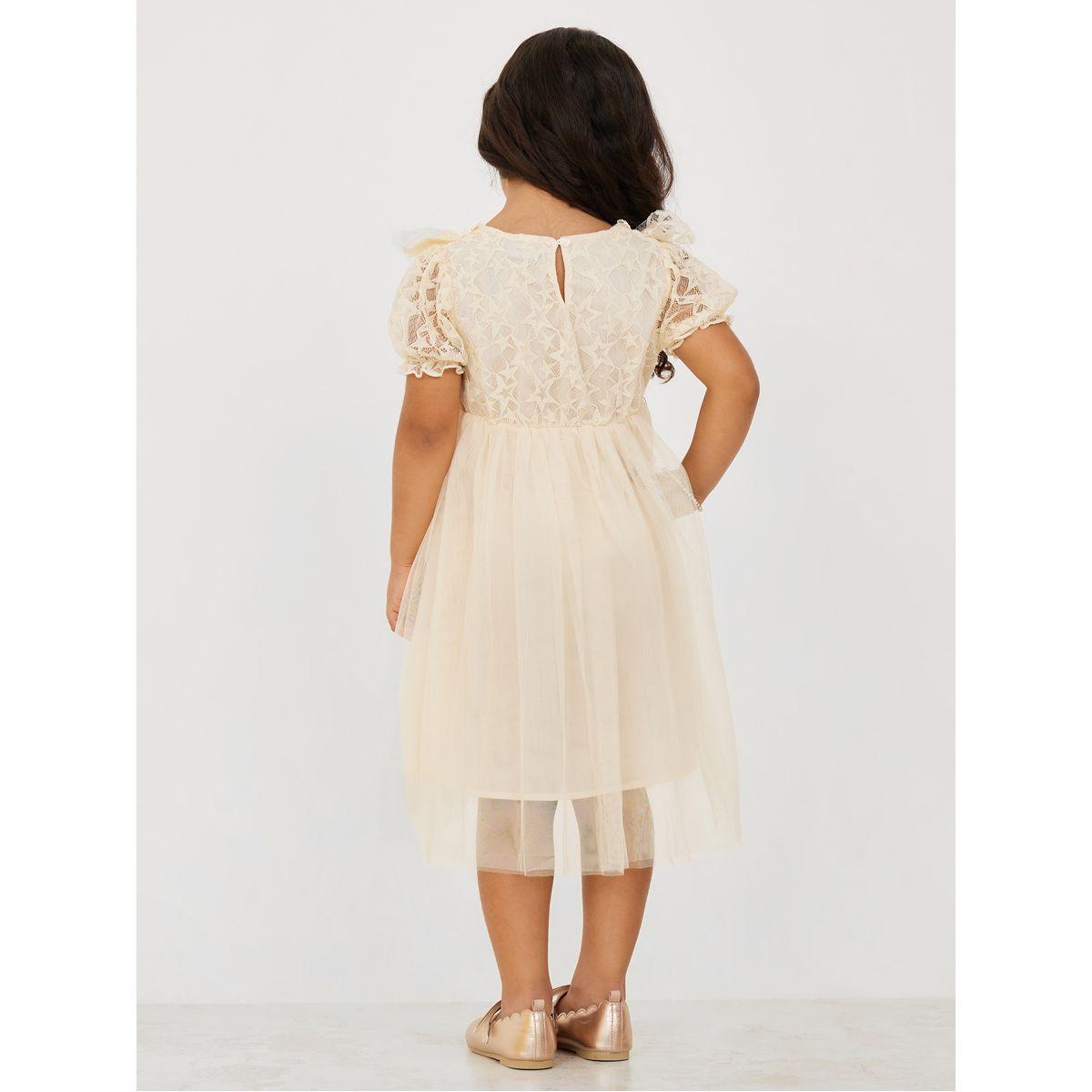 Styli Star Pattern Mesh Overlay Dress-girls-clothing-dressesandjumpsuits-image-4