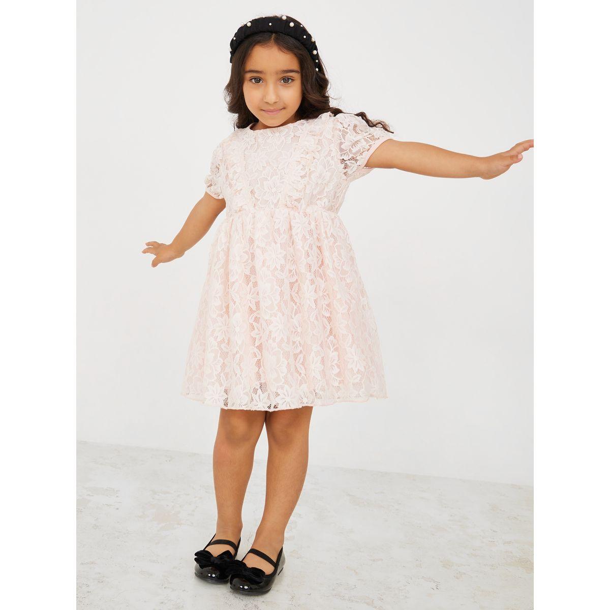 Styli Floral Lace Insert Puff Sleeve Dress-girls-clothing-dressesandjumpsuits-image-1