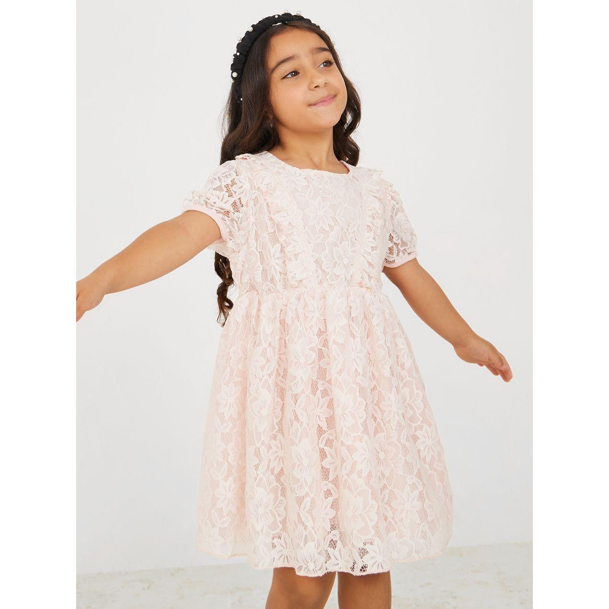 Styli Floral Lace Insert Puff Sleeve Dress-girls-clothing-dressesandjumpsuits-image-3
