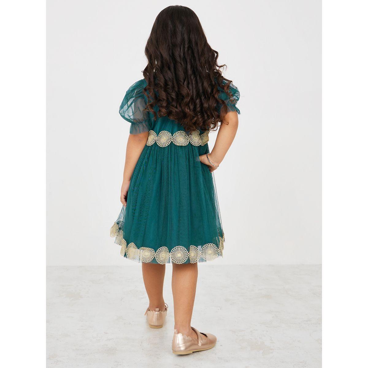 فستان بأكمام منفوشة وتفاصيل دانتيل-girls-clothing-dressesandjumpsuits-image-4
