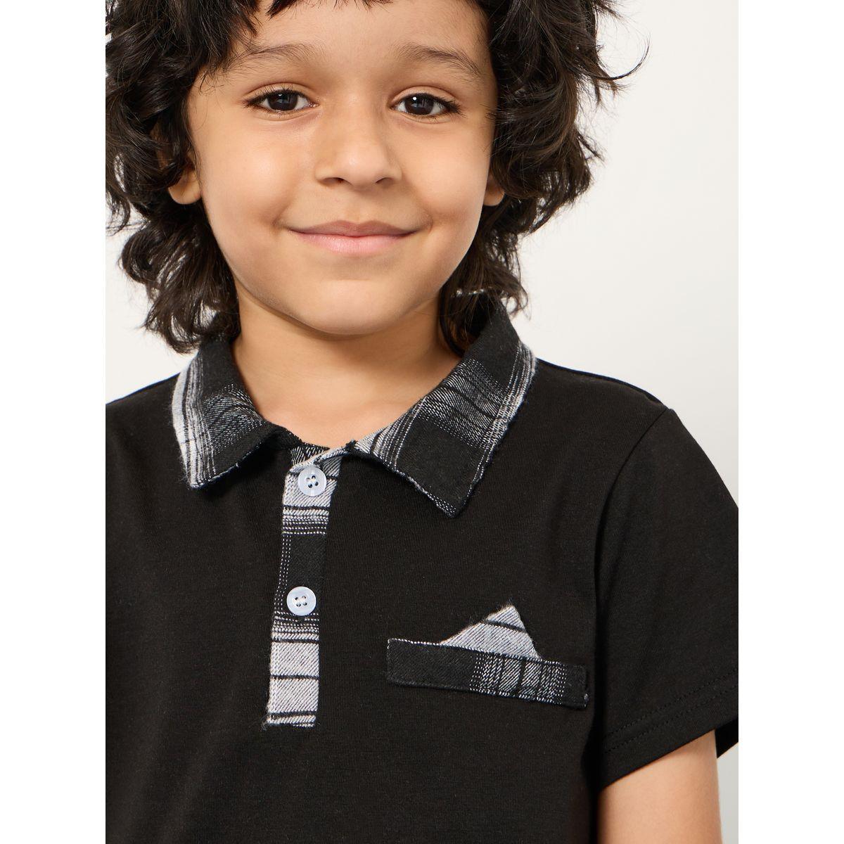 Styli Checked Plaid Polo T-Shirt & Shorts Set-boys-clothing-setsandcoords-image-4