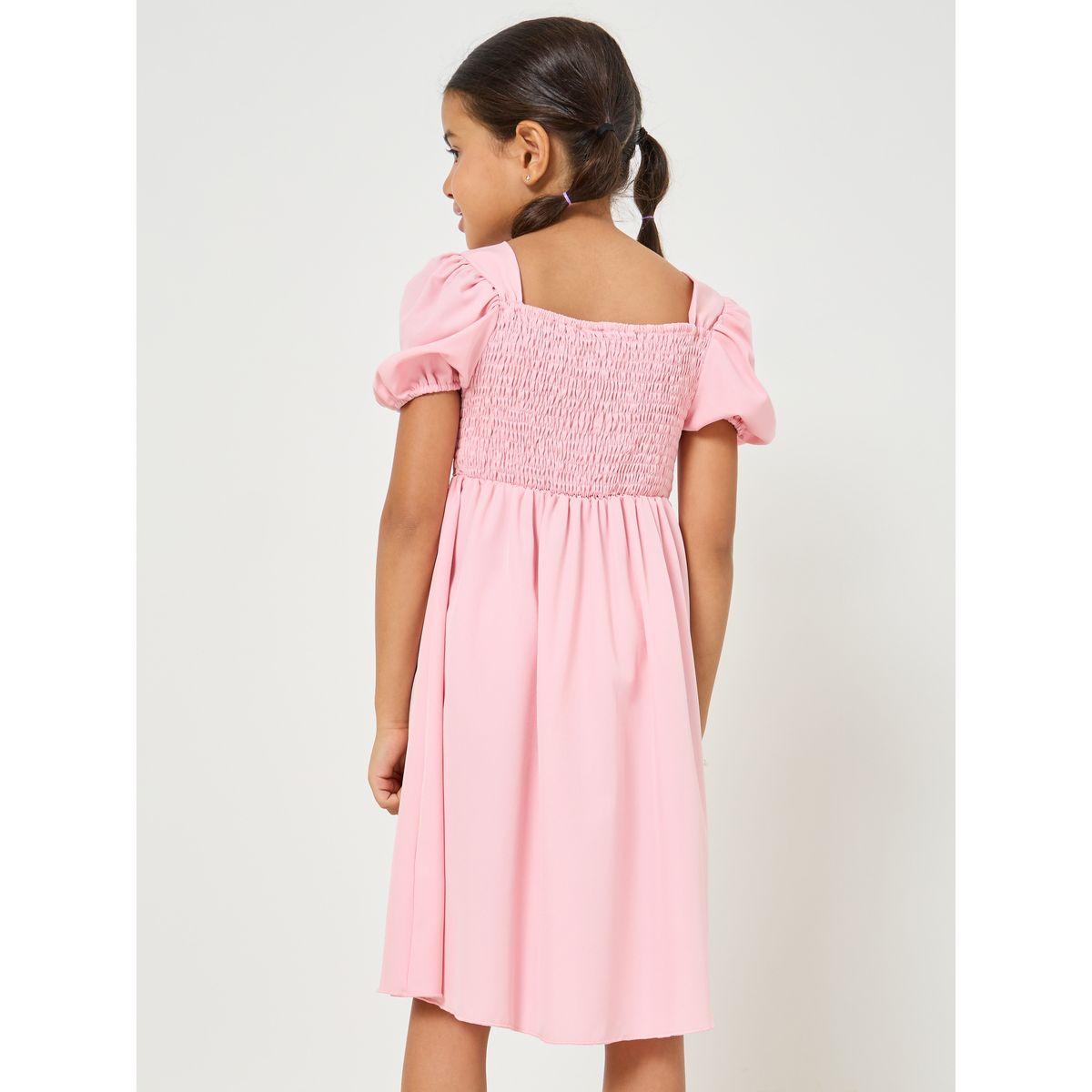 فستان بطبعة هندسية واكمام منفوشة-girls-clothing-dressesandjumpsuits-image-4