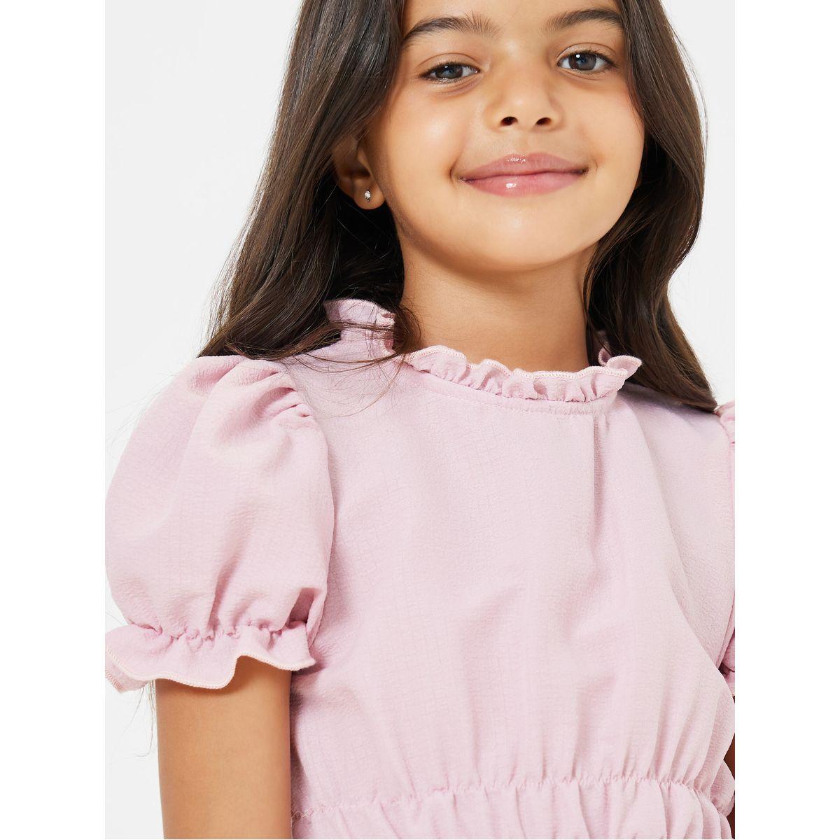 فستان سادة بأكمام منفوشة-girls-clothing-dressesandjumpsuits-image-3