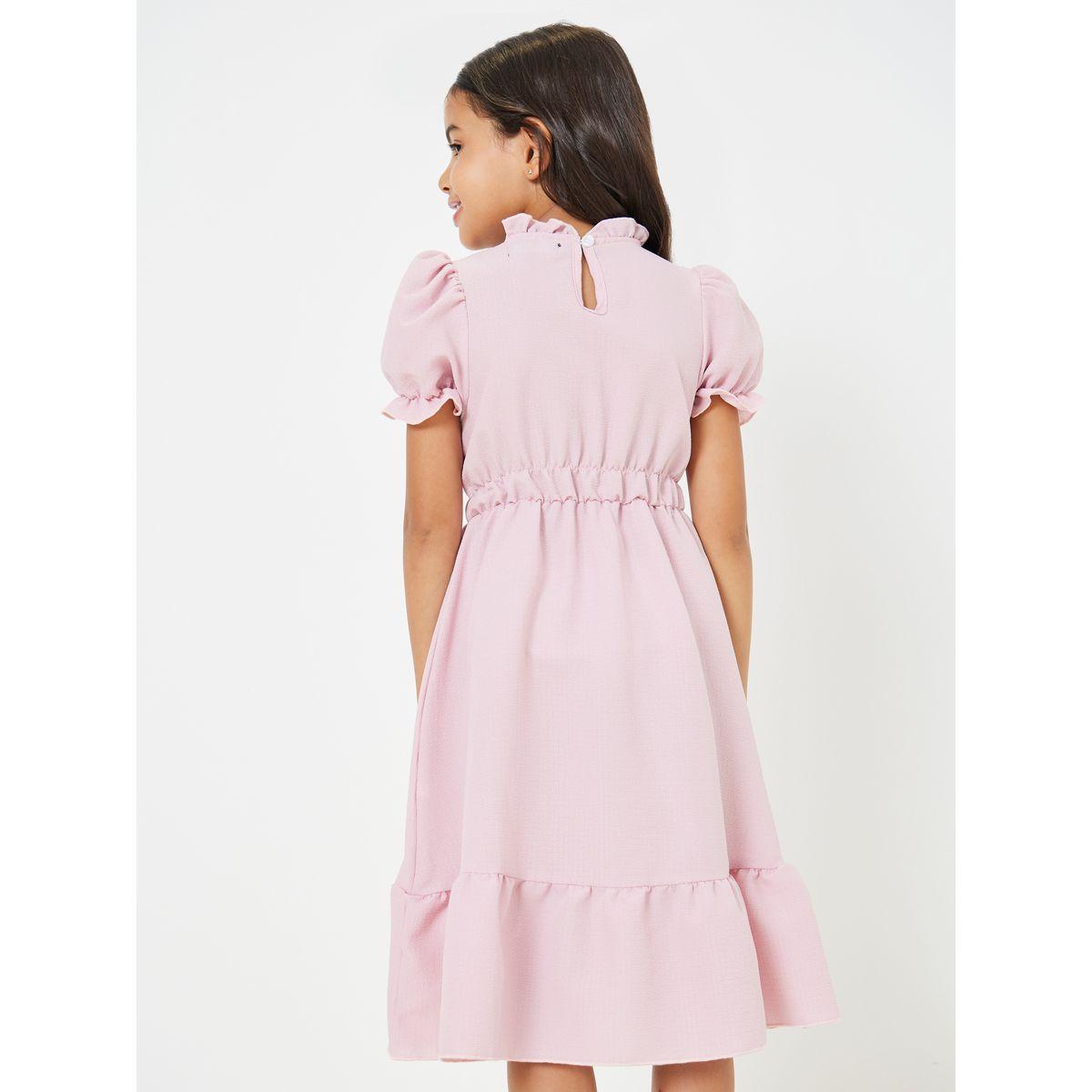 فستان سادة بأكمام منفوشة-girls-clothing-dressesandjumpsuits-image-4