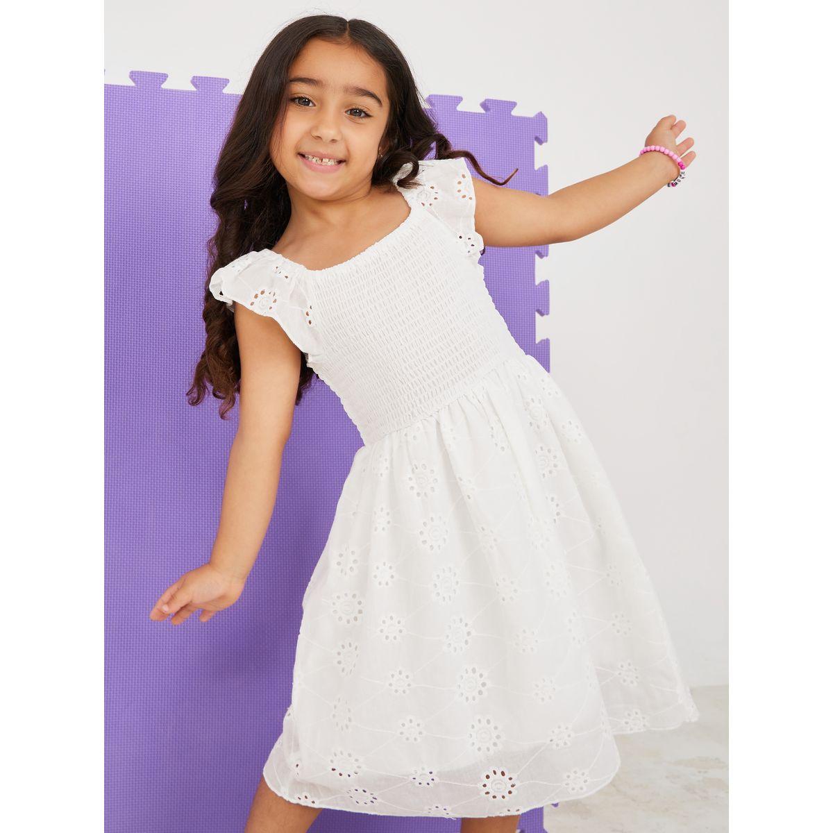 Styli Eyelet Embroidery Ruffle Trim Dress-girls-clothing-dressesandjumpsuits-image-2