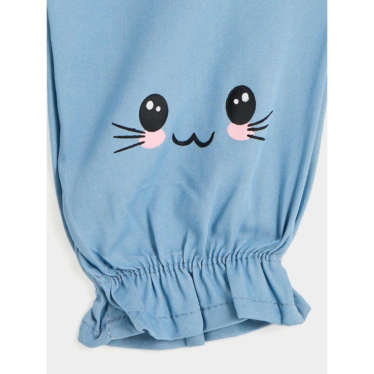 بنطال مطبع بوجه قطة مع أساور-girls-clothing-bottoms-trousers-image-5