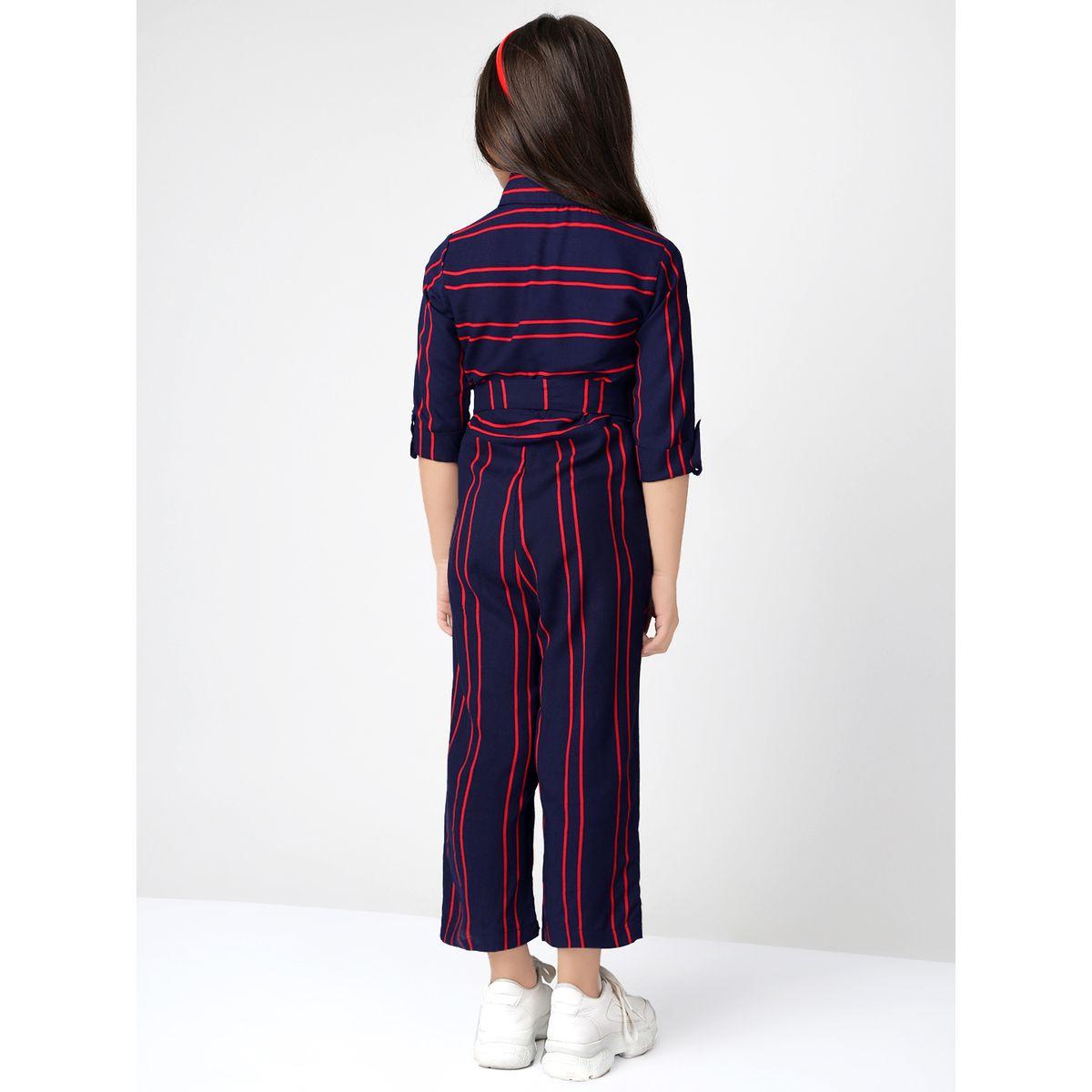 Styli Striped Button Through Jumpsuit-girls-clothing-rompers-image-3
