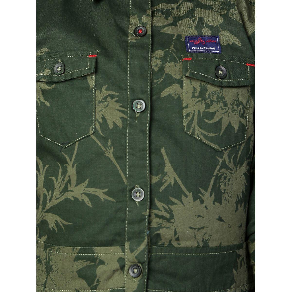 Styli Leaf Printed Flap Pocket Detail Dress-girls-clothing-dressesandjumpsuits-image-4