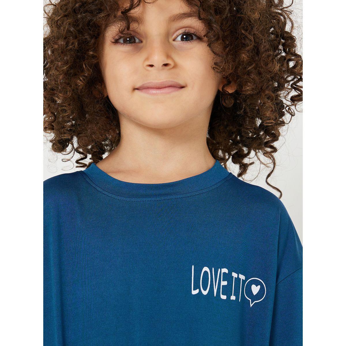 Styli Love It Slogan T-Shirt & Pyjama Set-boys-clothing-nightwear-image-5