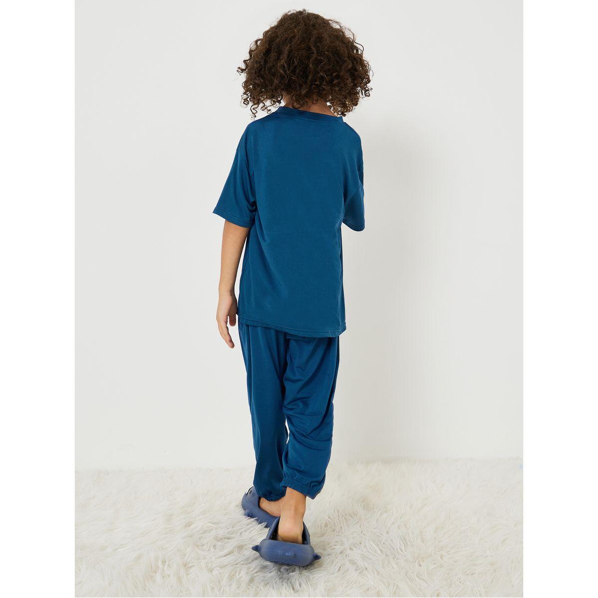 Styli Love It Slogan T-Shirt & Pyjama Set-boys-clothing-nightwear-image-6