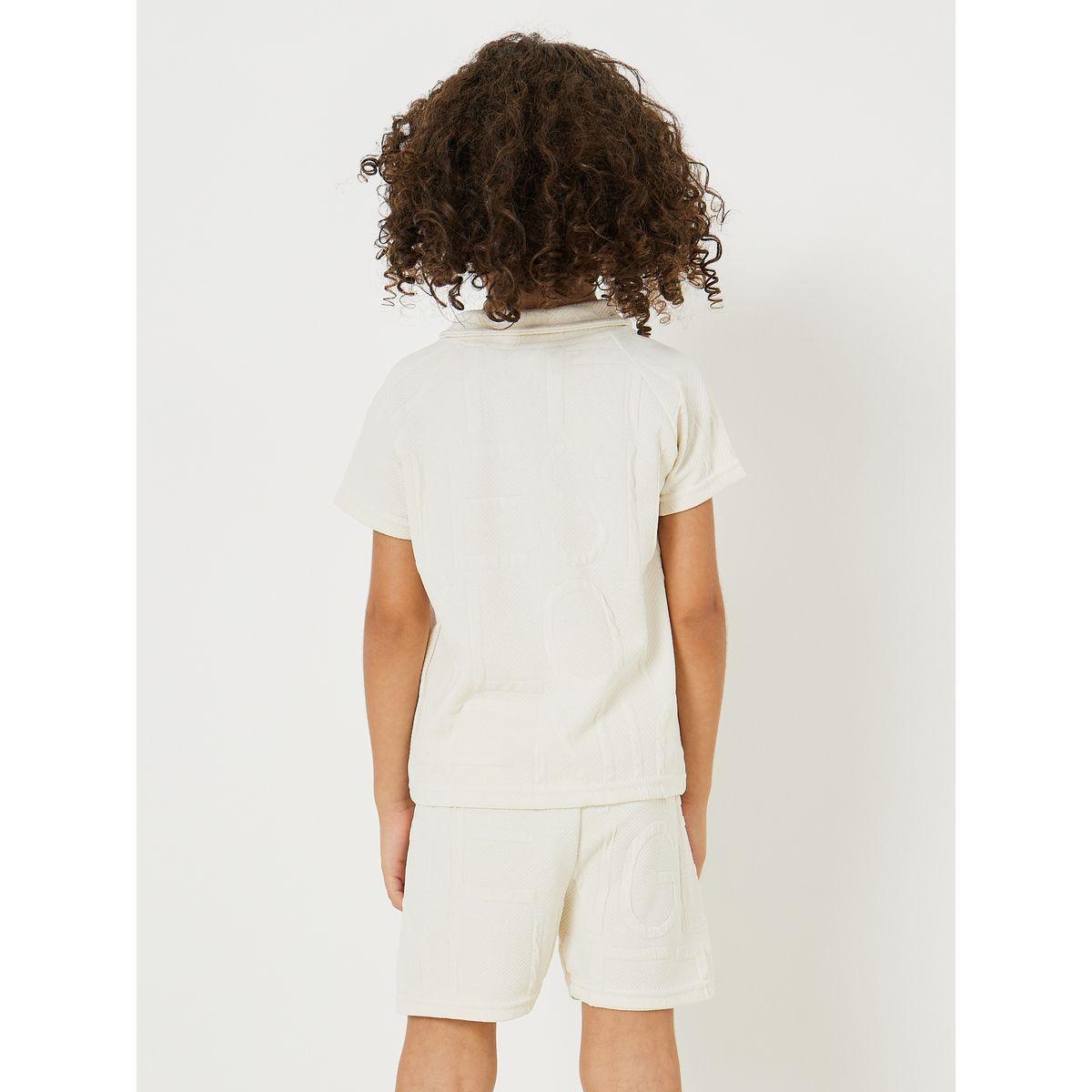 Styli Textured Knit Polo T-Shirt & Shorts Set-boys-clothing-setsandcoords-image-5