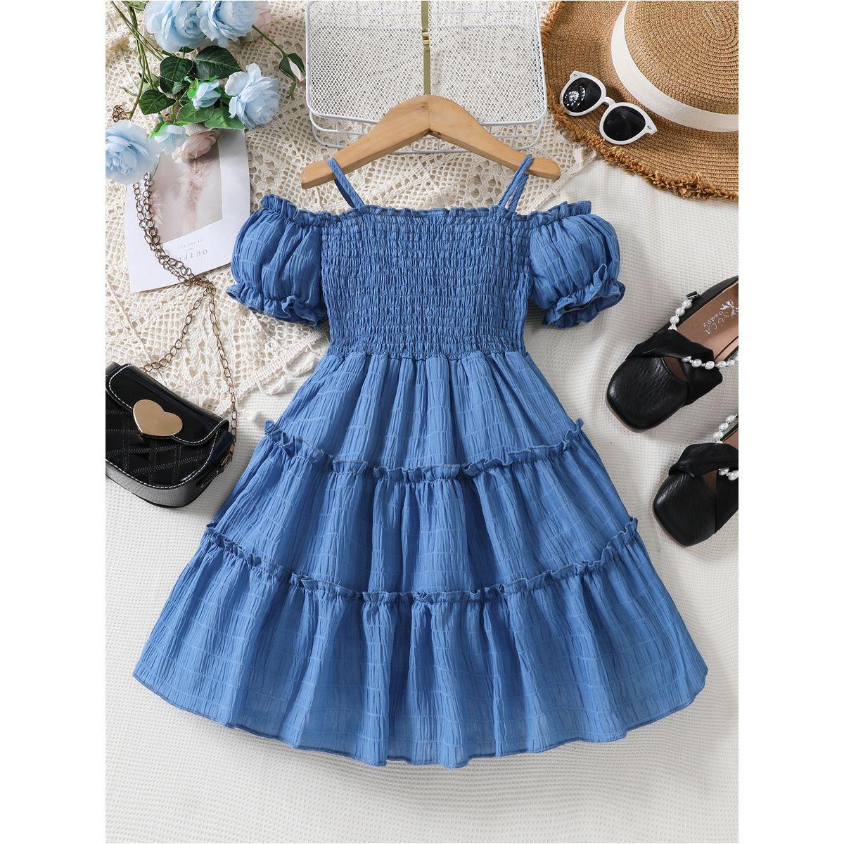 فستان باكتاف مكشوفة وكشكش-girls-clothing-dressesandjumpsuits-image-1