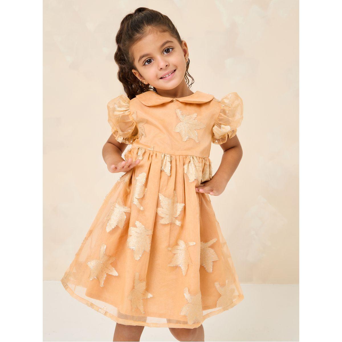 Styli Puff Sleeve Jacquard Dress-girls-clothing-dressesandjumpsuits-image-1