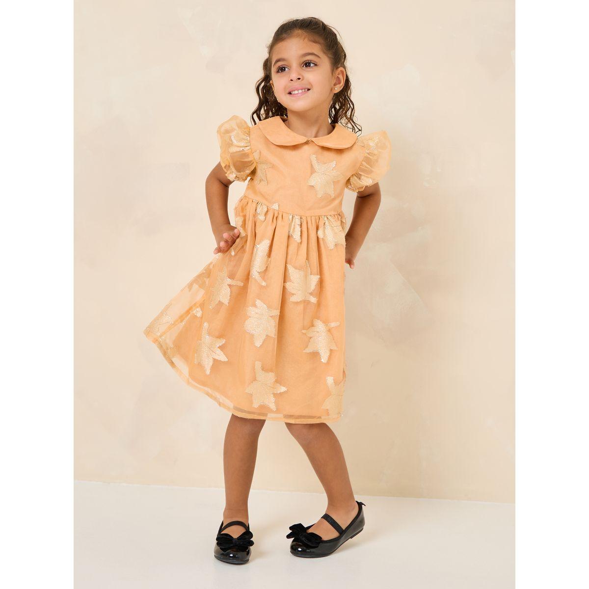 فستان جاكار باكمام منفوشة-girls-clothing-dressesandjumpsuits-image-2