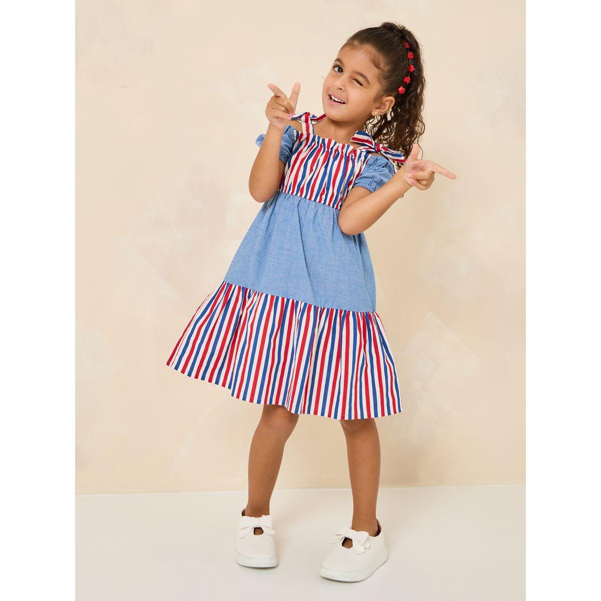 فستان مخطط مع اكتاف بأربطة-girls-clothing-dressesandjumpsuits-image-2