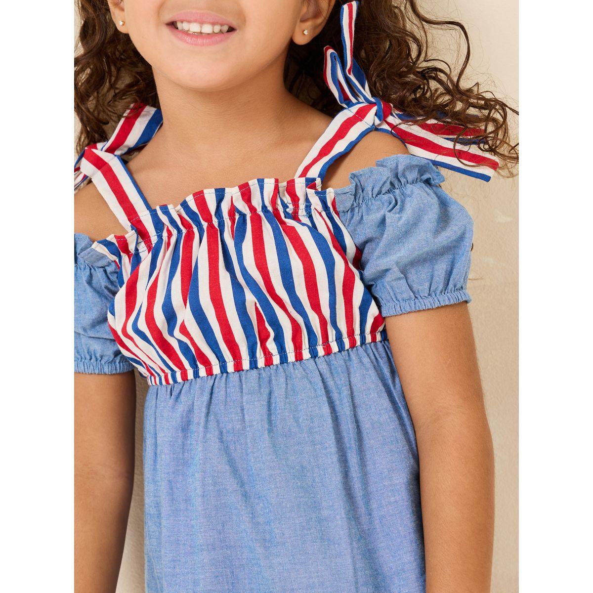 Styli Tie Shoulder Striped Casual Dress-girls-clothing-dressesandjumpsuits-image-3