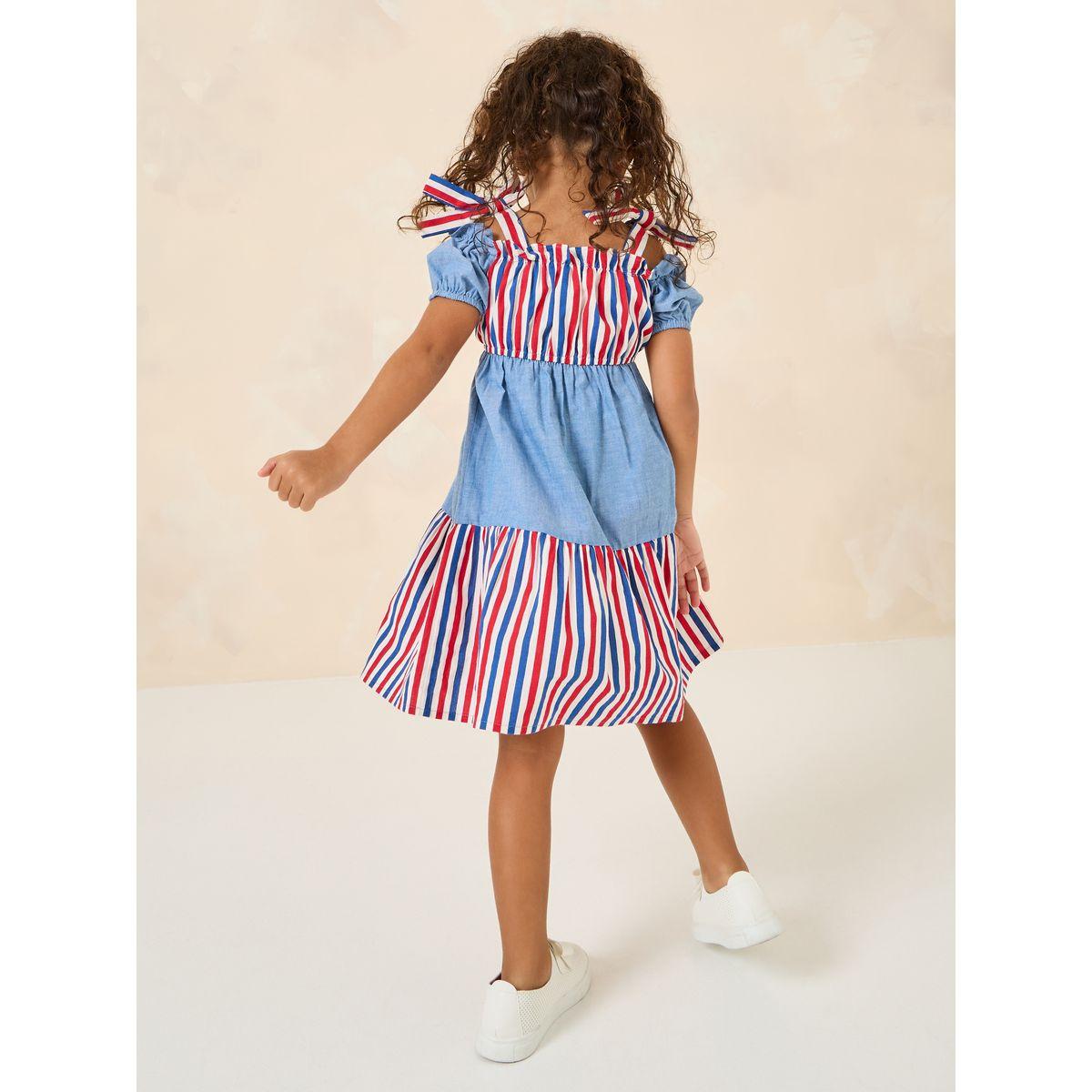 Styli Tie Shoulder Striped Casual Dress-girls-clothing-dressesandjumpsuits-image-4