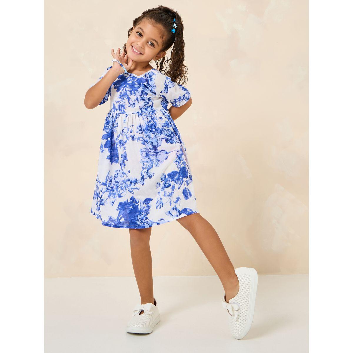 Styli Floral Placement Print Casual Dress-girls-clothing-dressesandjumpsuits-image-2