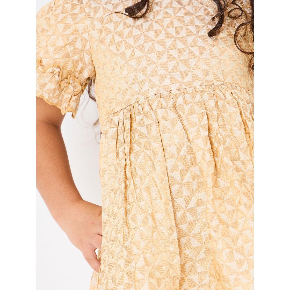Styli Textured Ruffle Detail A-Line Dress-girls-clothing-dressesandjumpsuits-image-3
