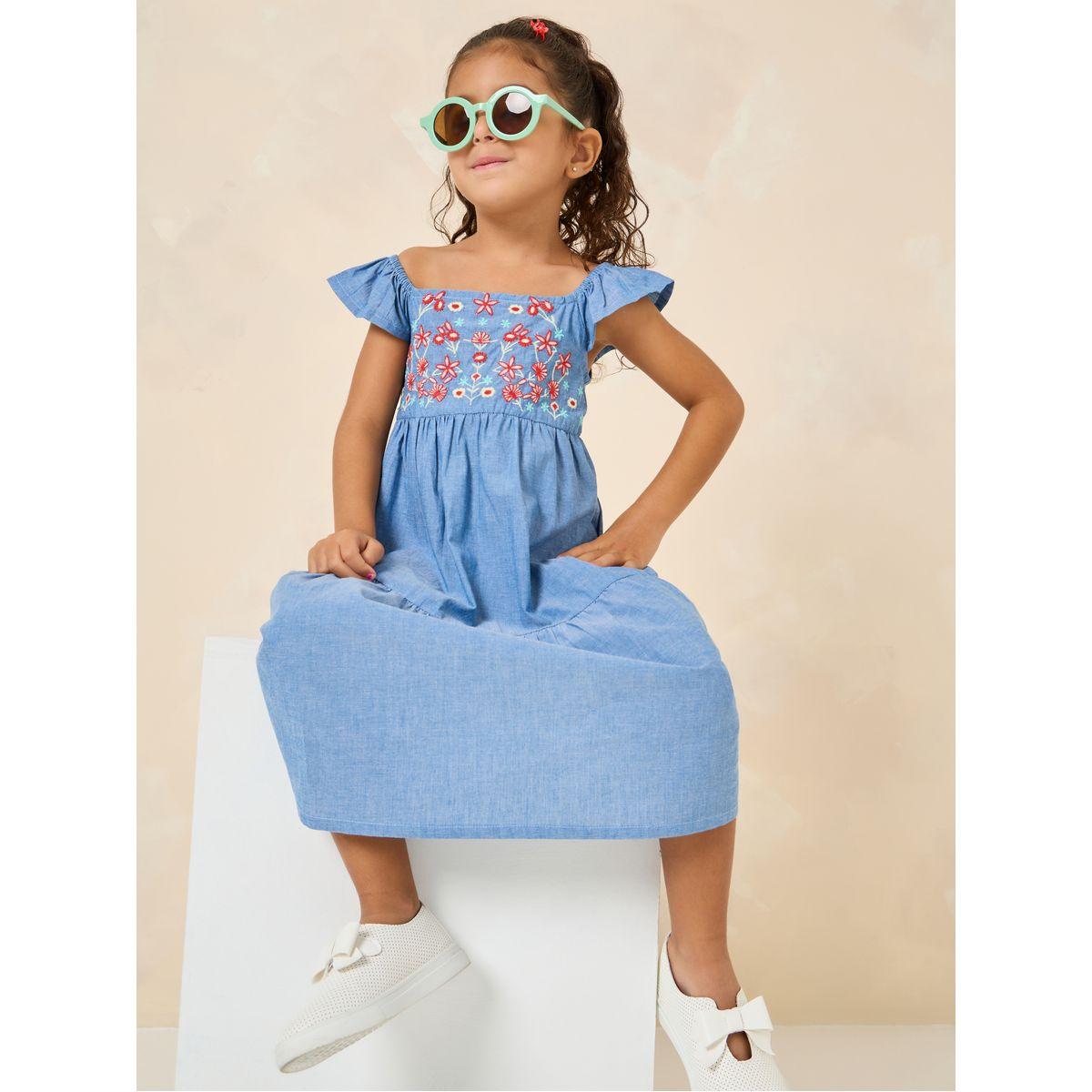 Styli Embroidered Panel Casual Dress-girls-clothing-dressesandjumpsuits-image-2