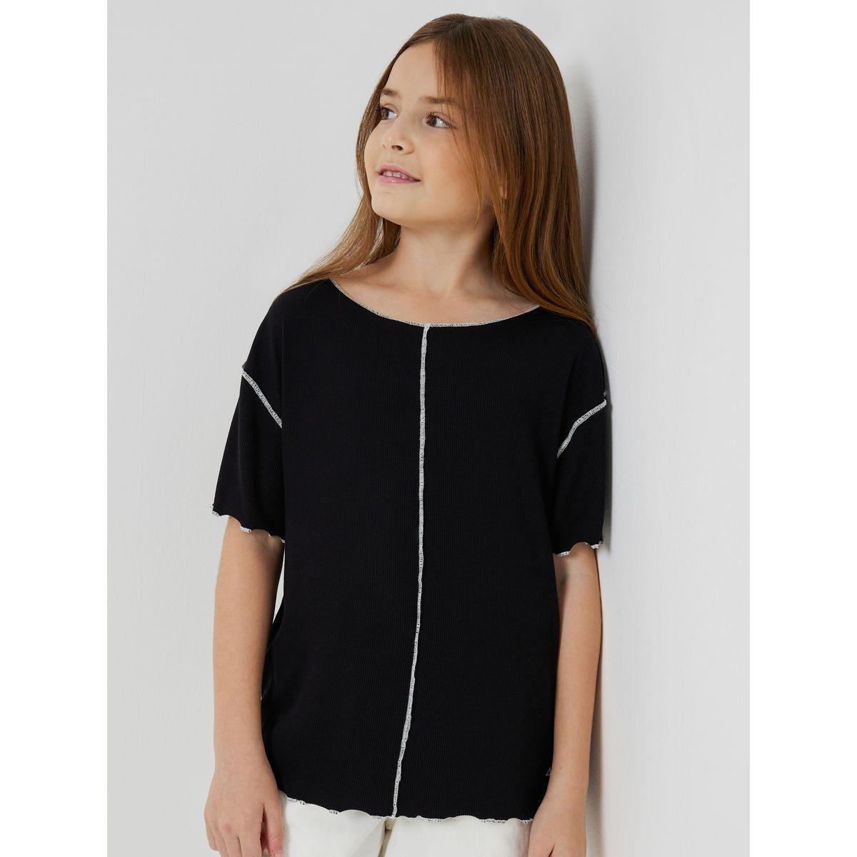 Styli Elevate Relaxed Fit Overlock Seam Ribbed Top-girls-clothing-blousesandshirts-image-1