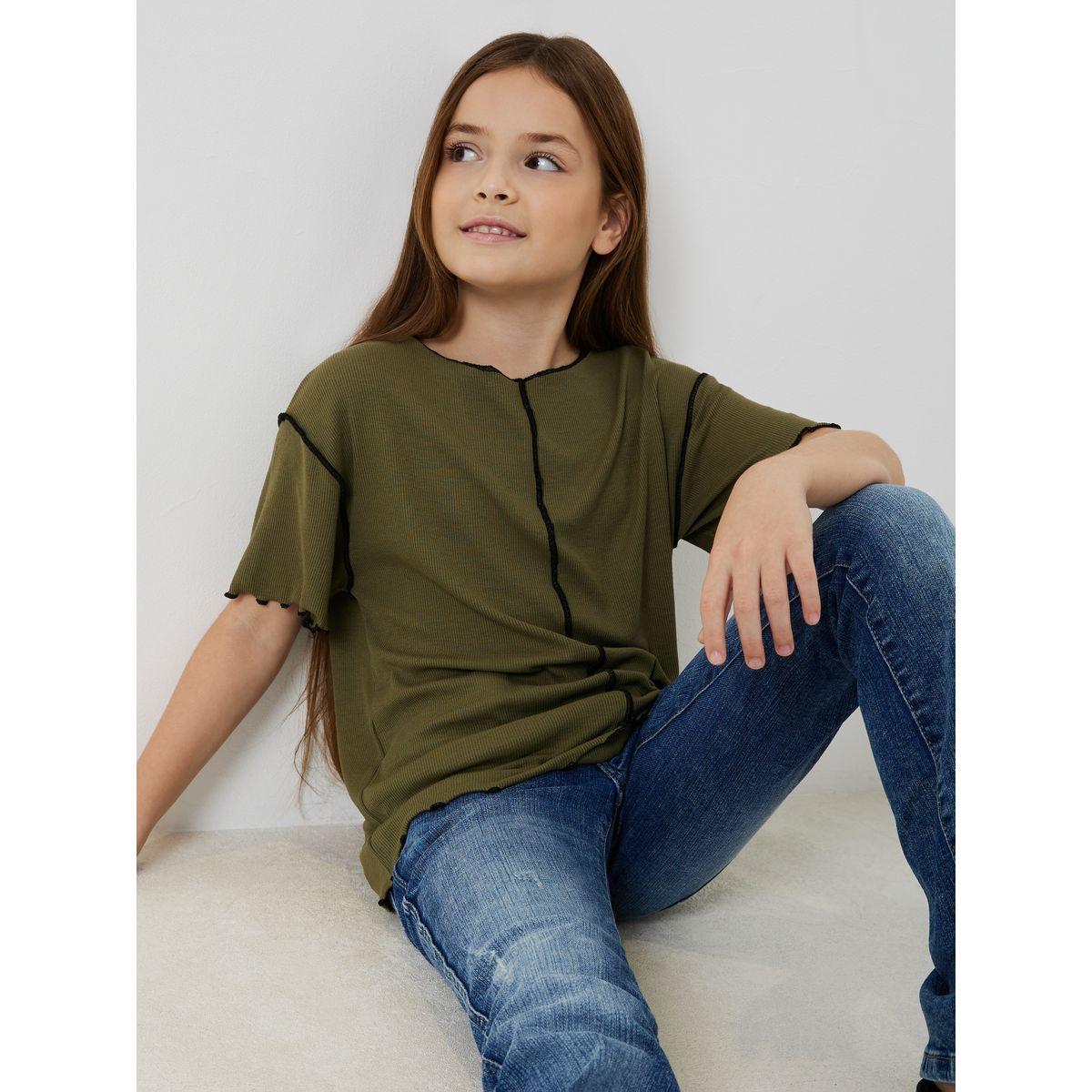 Styli Elevate Relaxed Fit Overlock Seam Ribbed Top-girls-clothing-blousesandshirts-image-1
