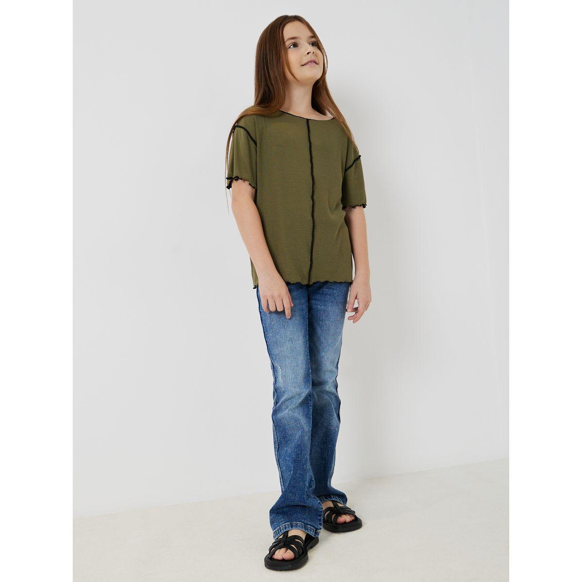 بلوزة مضلعة بقصة مريحة-girls-clothing-blousesandshirts-image-5