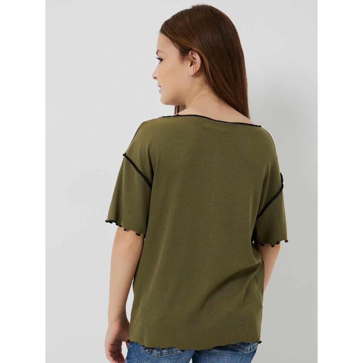 بلوزة مضلعة بقصة مريحة-girls-clothing-blousesandshirts-image-3