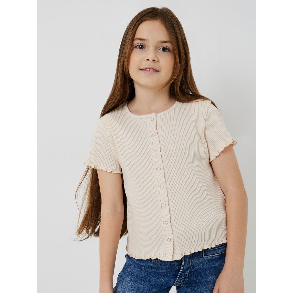 بلوزة مضلعة مع أزرار بوبر-girls-clothing-blousesandshirts-image-5