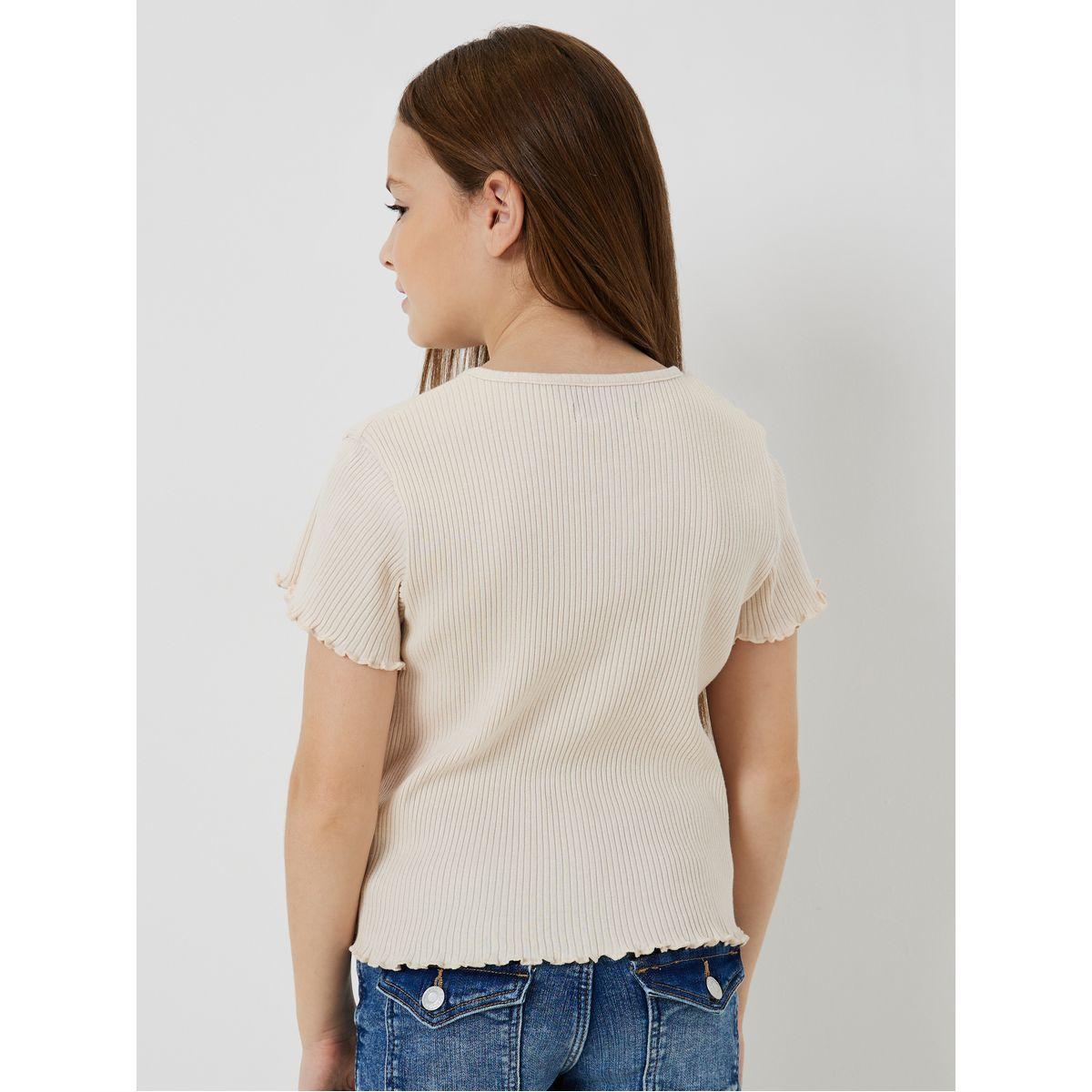 بلوزة مضلعة مع أزرار بوبر-girls-clothing-blousesandshirts-image-2