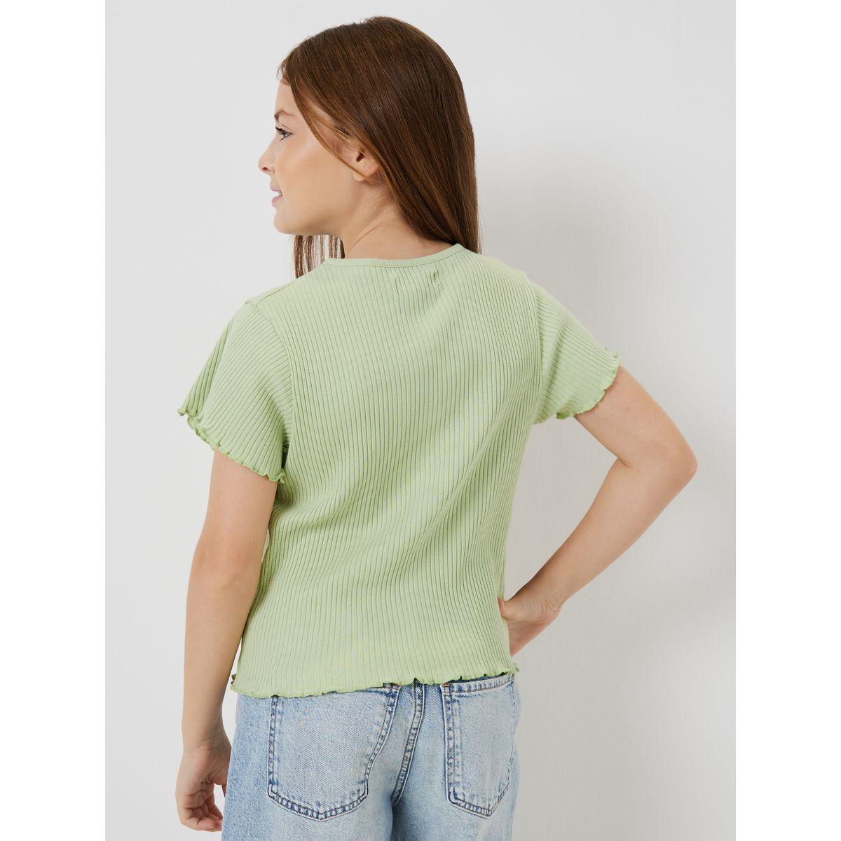 Styli Elevate Regular Fit Ribbed Top with Popper Button-girls-clothing-blousesandshirts-image-4