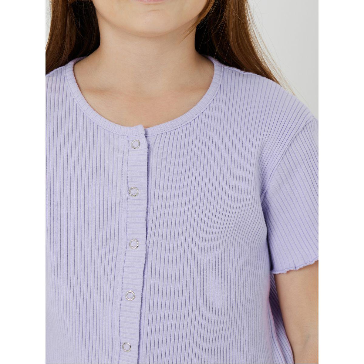بلوزة مضلعة مع أزرار بوبر-girls-clothing-blousesandshirts-image-3
