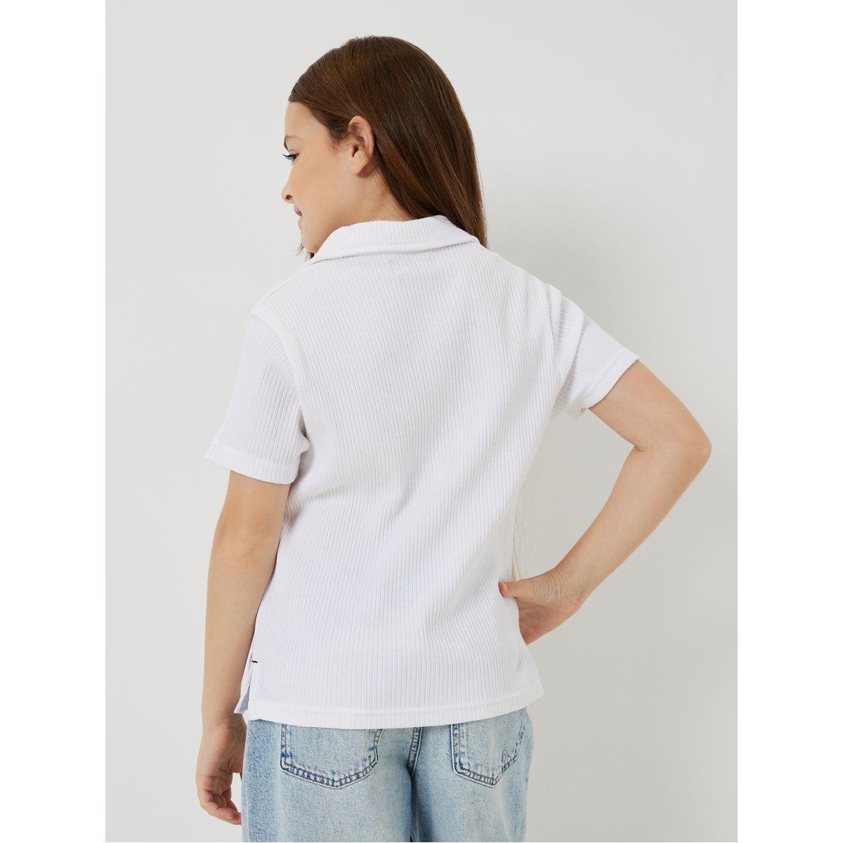 تيشيرت بولو مضلع بشق جانبي-girls-clothing-blousesandshirts-image-4