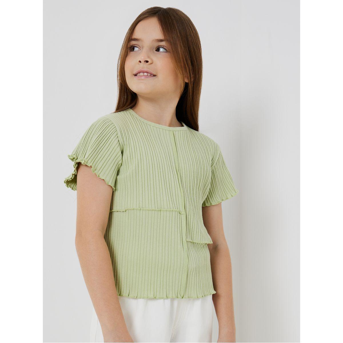 Styli Elevate Exposed Seam Detail Ribbed Top-girls-clothing-tshirts-image-1