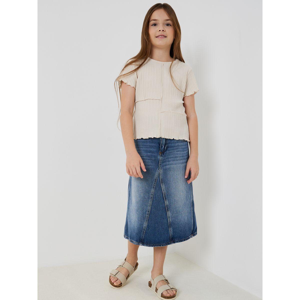 Styli Elevate Exposed Seam Detail Ribbed Top-girls-clothing-tshirts-image-2