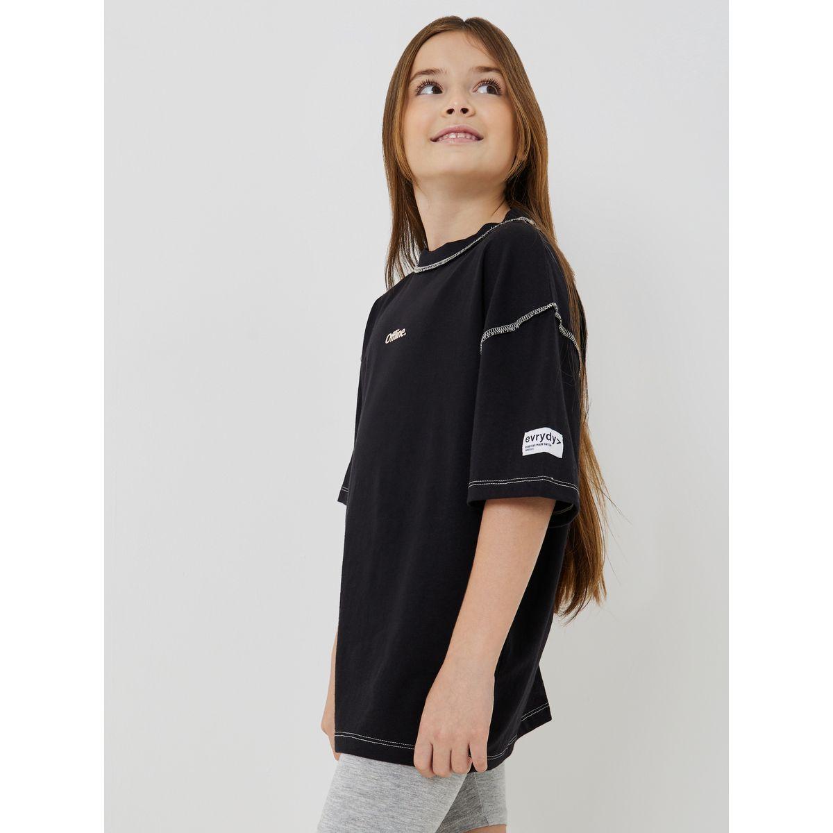 Styli Elevate Oversized Slogan T-Shirt with Exposed Seam-girls-clothing-tshirts-image-3