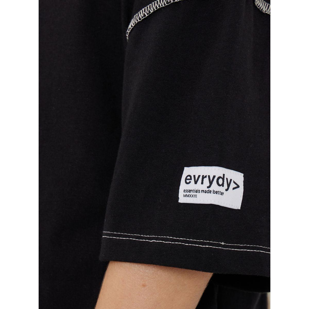 Styli Elevate Oversized Slogan T-Shirt with Exposed Seam-girls-clothing-tshirts-image-4