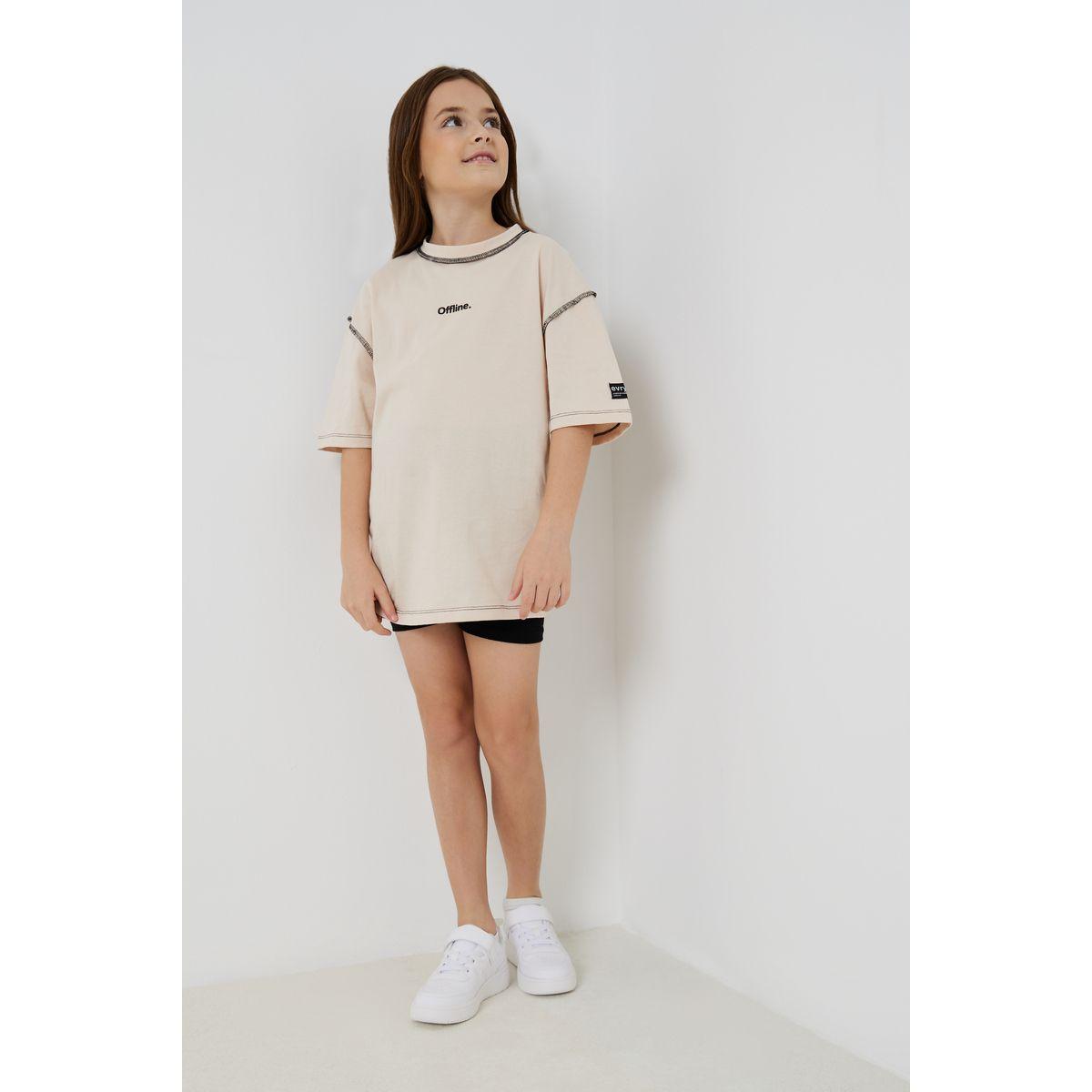 تيشيرت واسع بتفاصيل مدروزة-girls-clothing-tshirts-image-4