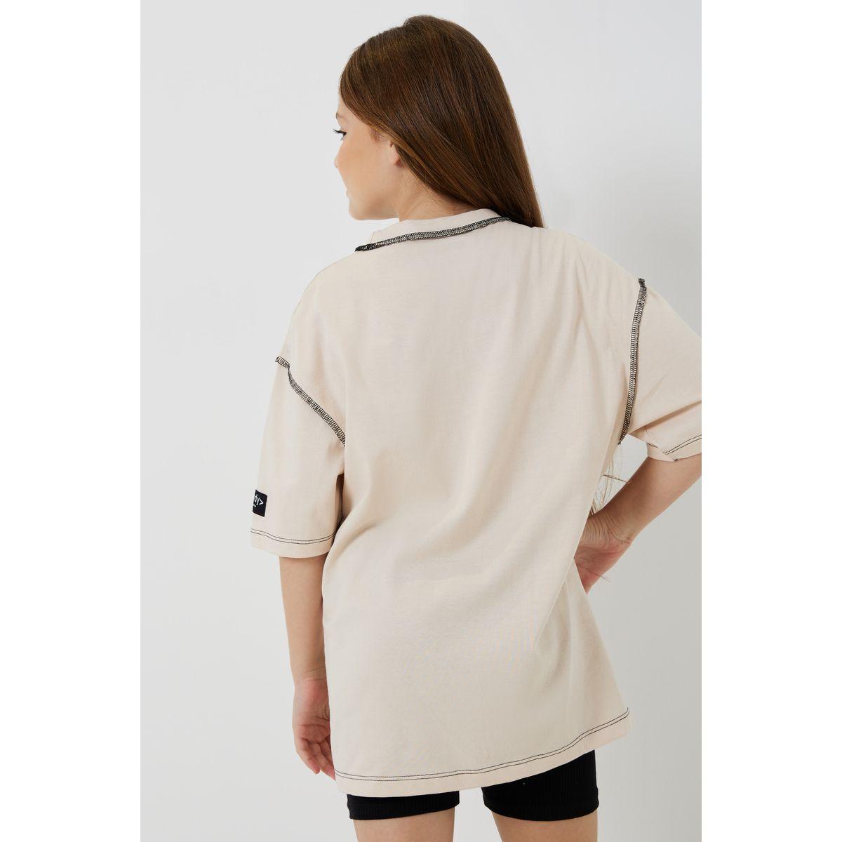 تيشيرت واسع بتفاصيل مدروزة-girls-clothing-tshirts-image-2