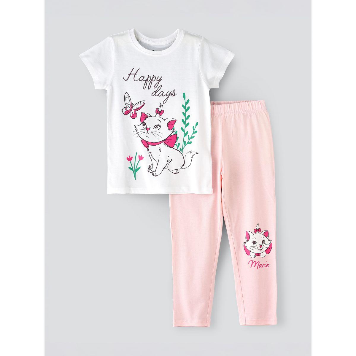 URBAN HAUL X Styli Disney Marie The Cat T-Shirt & Pyjama Set-girls-clothing-nightwear-image-1