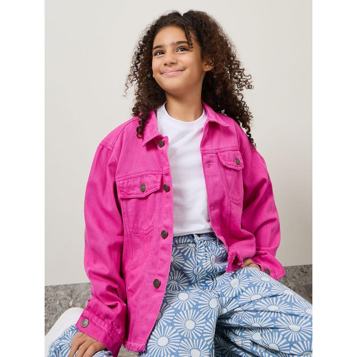 Styli Solid Denim Jacket-girls-clothing-jacketsandcoats-image-1