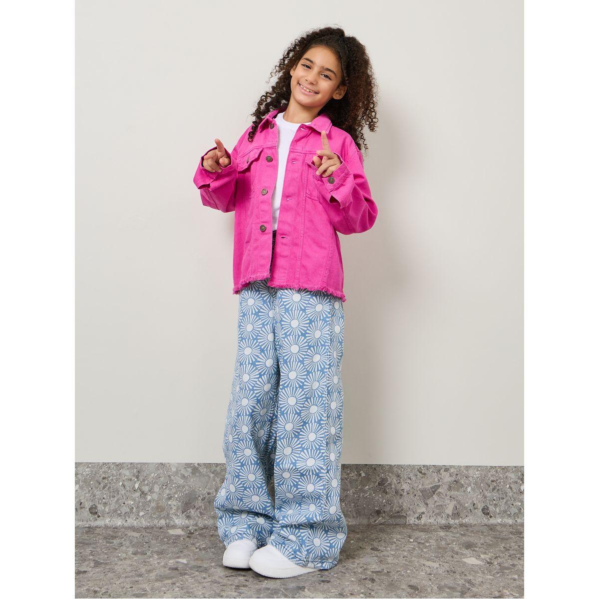 Styli Solid Denim Jacket-girls-clothing-jacketsandcoats-image-2